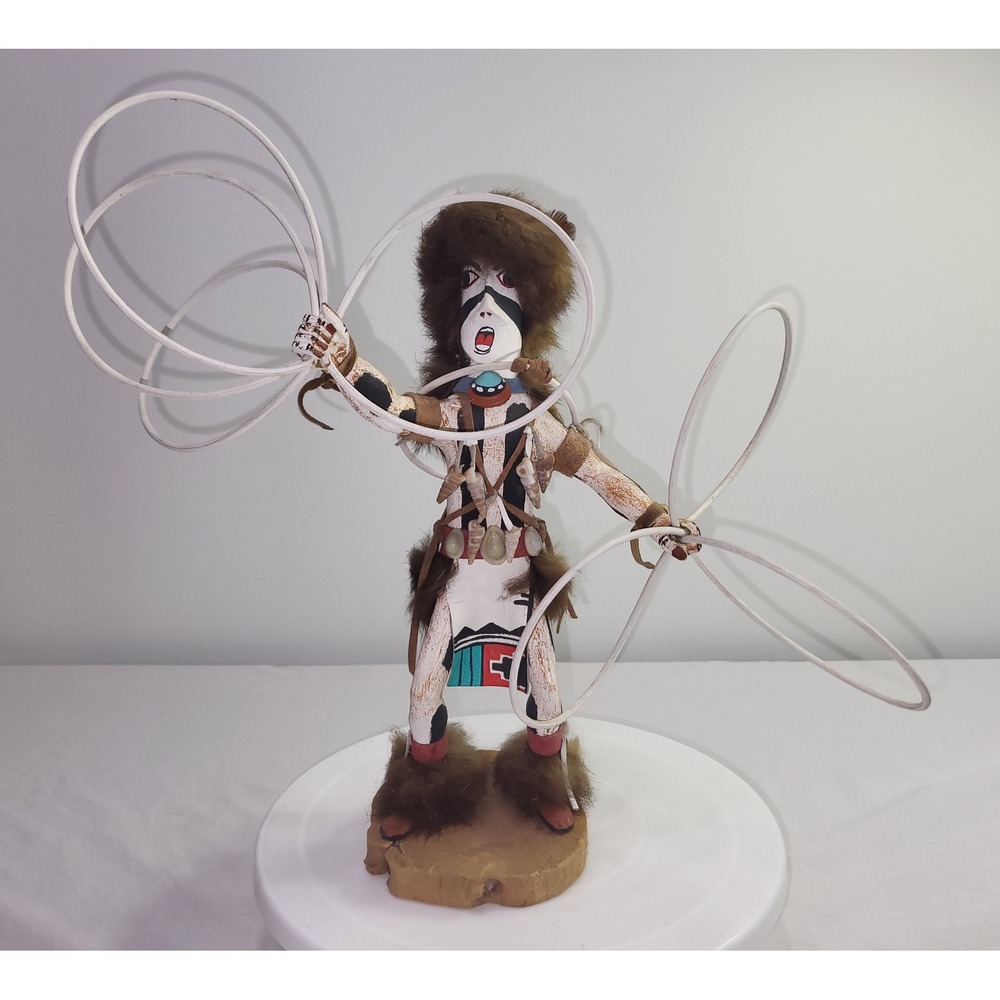 Dan Yazzie Hoop Dancer Kachina Doll Navajo Native American Wood 12.5in Signed